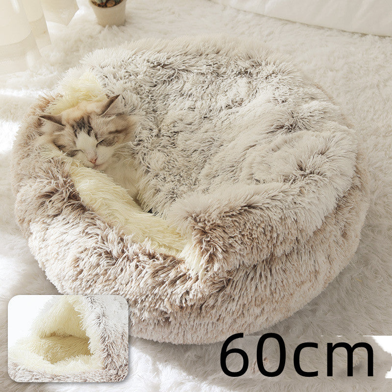 2 In 1 Dog And Cat Soft Long Plush Bed