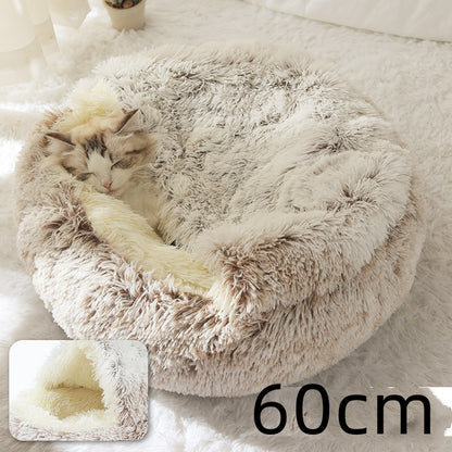 2 In 1 Dog And Cat Soft Long Plush Bed