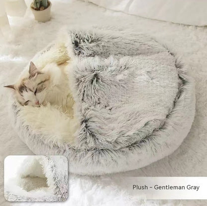 2 In 1 Dog And Cat Soft Long Plush Bed