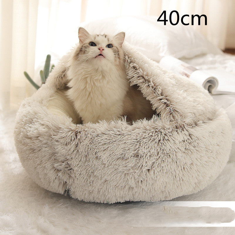 2 In 1 Dog And Cat Soft Long Plush Bed