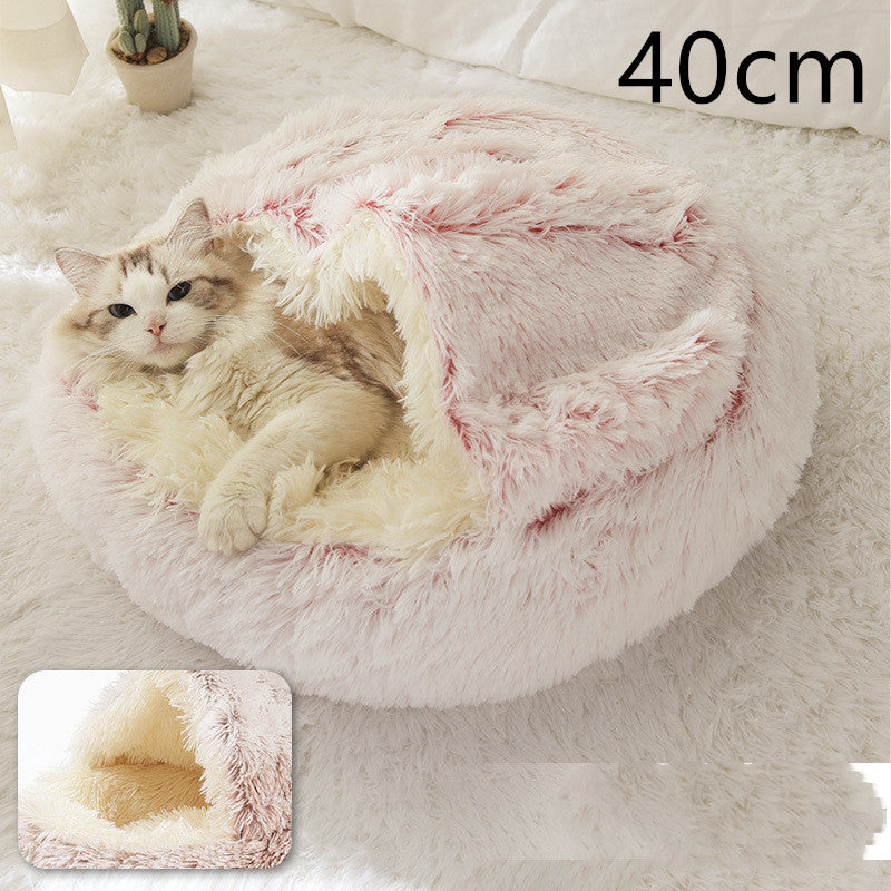 2 In 1 Dog And Cat Soft Long Plush Bed