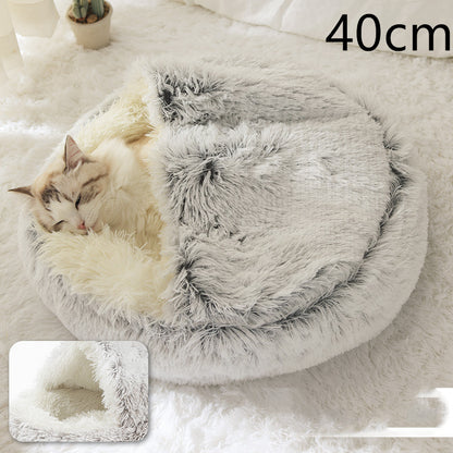 2 In 1 Dog And Cat Soft Long Plush Bed