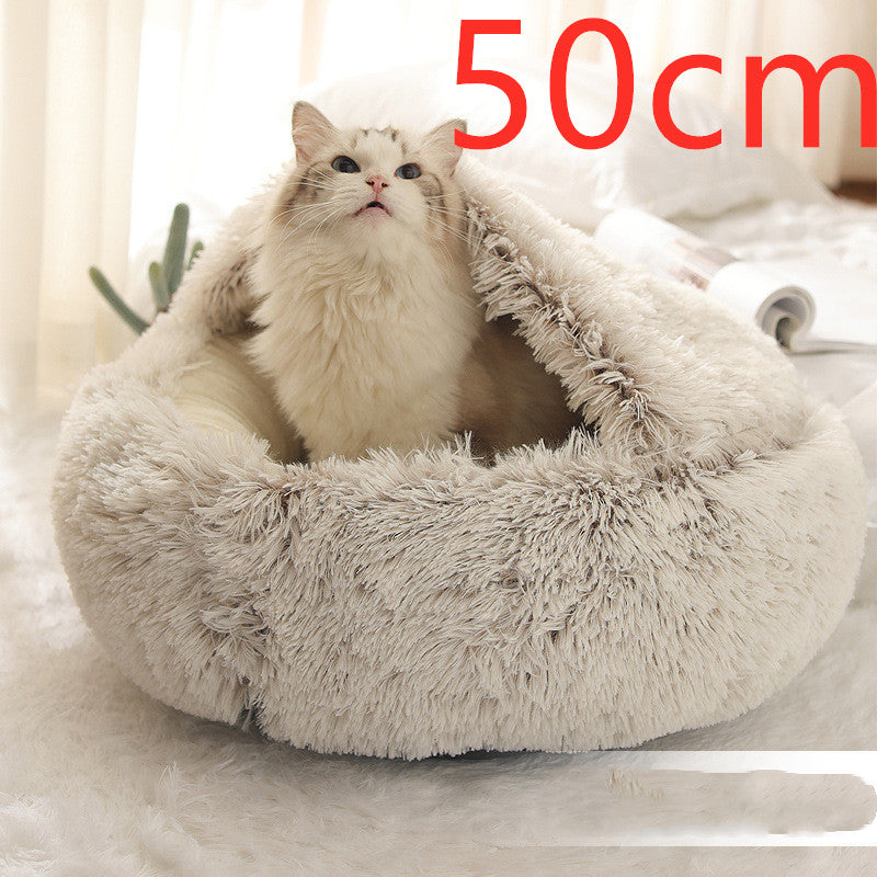 2 In 1 Dog And Cat Soft Long Plush Bed