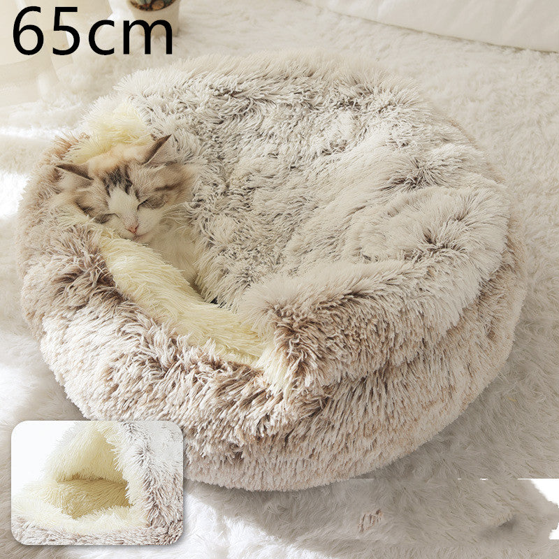 2 In 1 Dog And Cat Soft Long Plush Bed