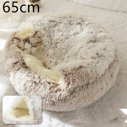 2 In 1 Dog And Cat Soft Long Plush Bed