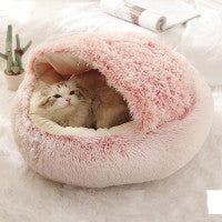 2 In 1 Dog And Cat Soft Long Plush Bed