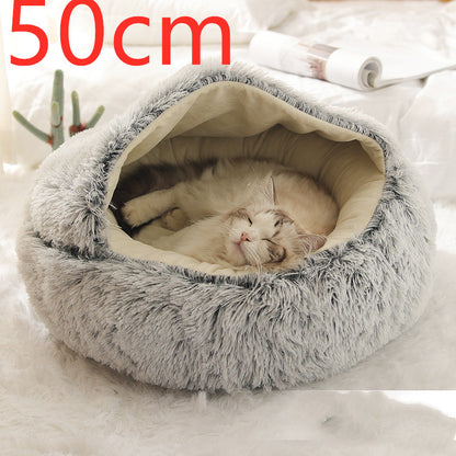 2 In 1 Dog And Cat Soft Long Plush Bed