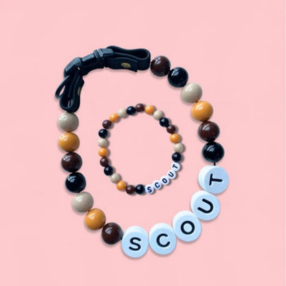 Custom Dog Collar With Bracelet Set