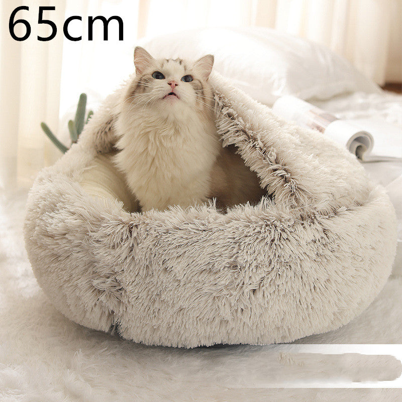 2 In 1 Dog And Cat Soft Long Plush Bed