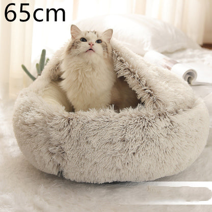 2 In 1 Dog And Cat Soft Long Plush Bed