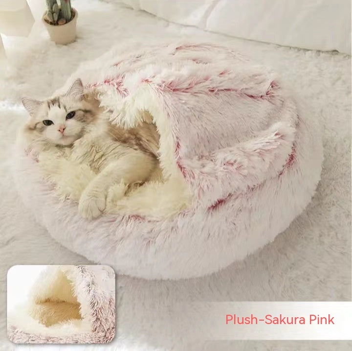 2 In 1 Dog And Cat Soft Long Plush Bed