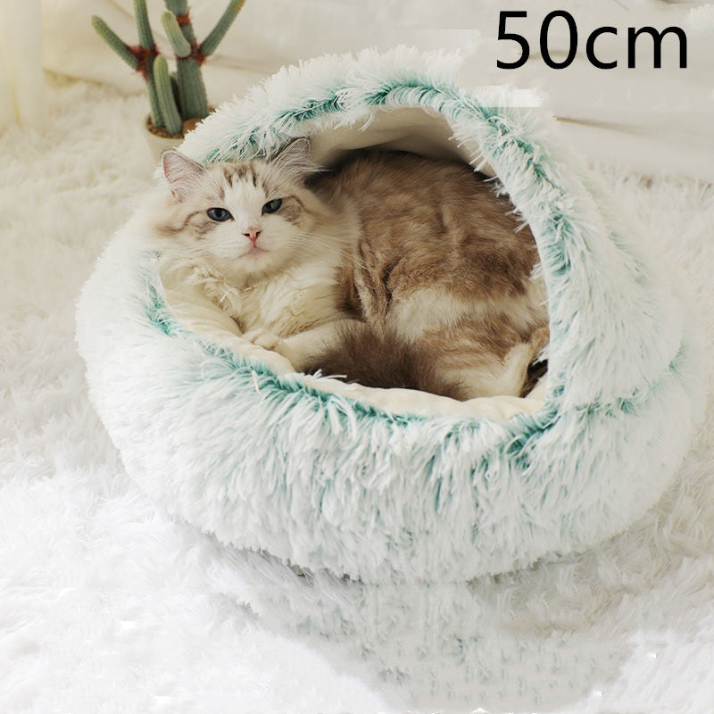 2 In 1 Dog And Cat Soft Long Plush Bed