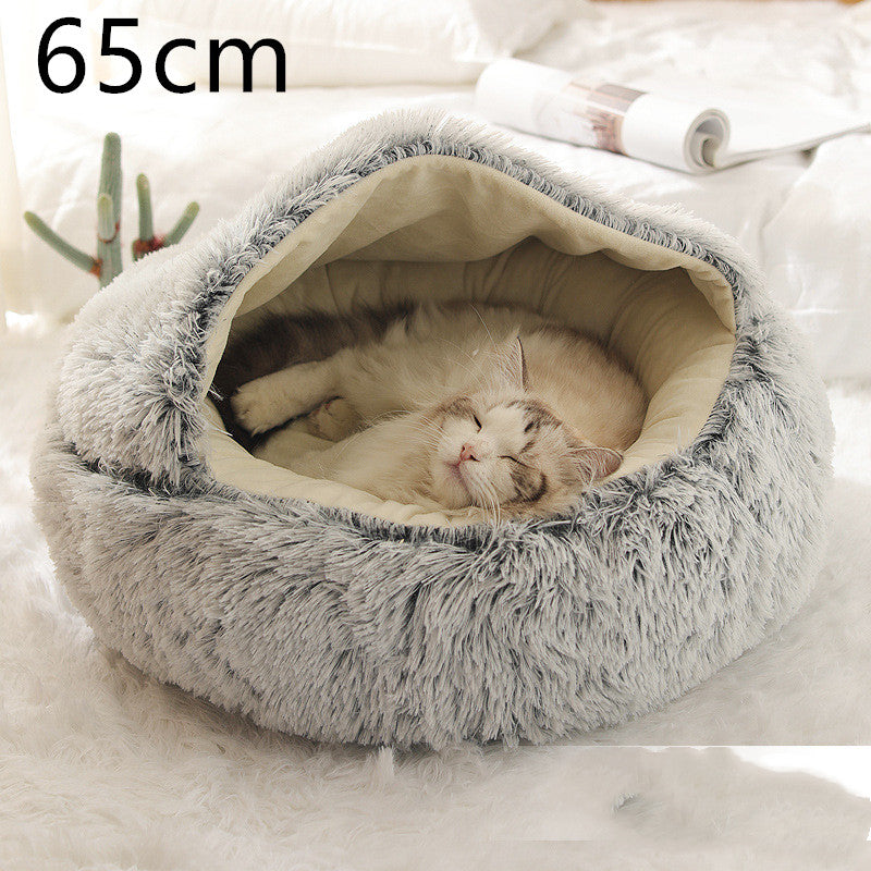 2 In 1 Dog And Cat Soft Long Plush Bed