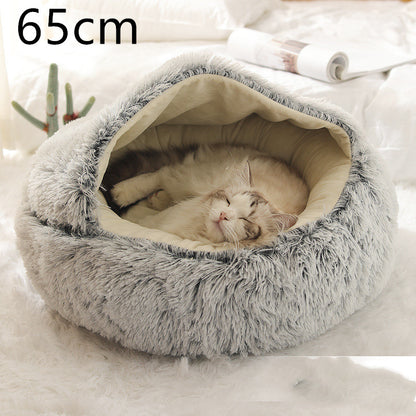 2 In 1 Dog And Cat Soft Long Plush Bed