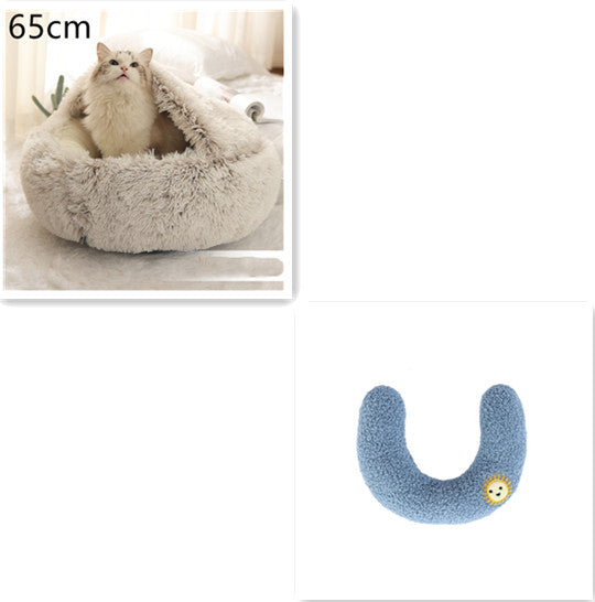 2 In 1 Dog And Cat Soft Long Plush Bed