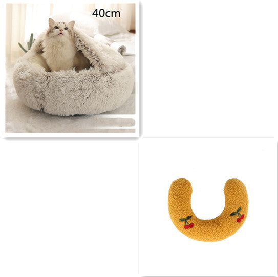 2 In 1 Dog And Cat Soft Long Plush Bed