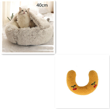 2 In 1 Dog And Cat Soft Long Plush Bed