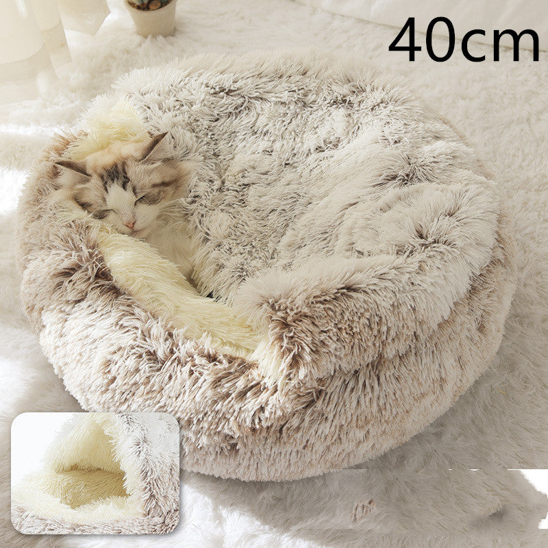 2 In 1 Dog And Cat Soft Long Plush Bed