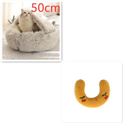 2 In 1 Dog And Cat Soft Long Plush Bed