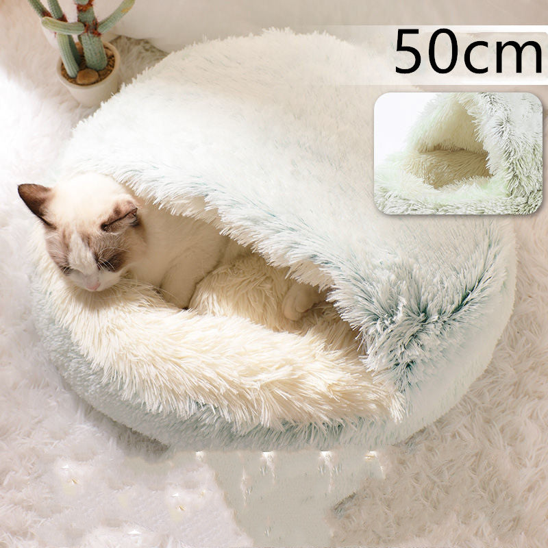 2 In 1 Dog And Cat Soft Long Plush Bed
