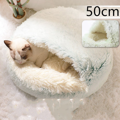 2 In 1 Dog And Cat Soft Long Plush Bed