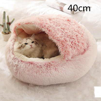 2 In 1 Dog And Cat Soft Long Plush Bed