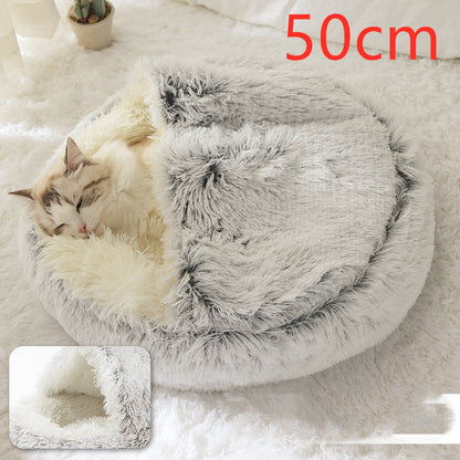 2 In 1 Dog And Cat Soft Long Plush Bed