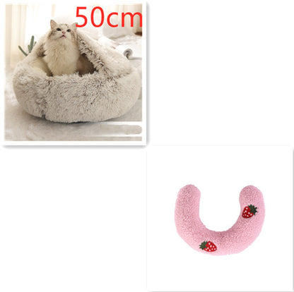 2 In 1 Dog And Cat Soft Long Plush Bed