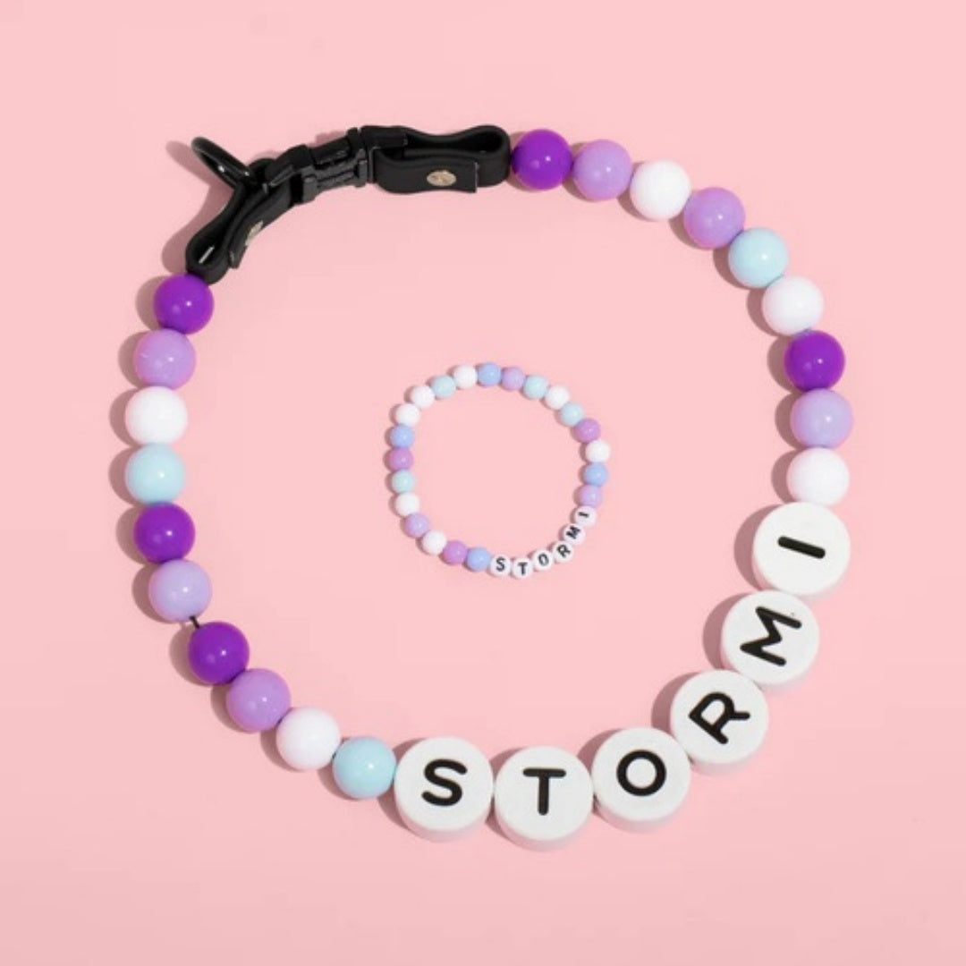 Custom Dog Collar With Bracelet Set