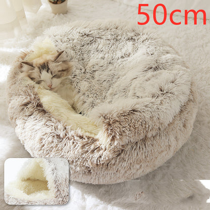 2 In 1 Dog And Cat Soft Long Plush Bed