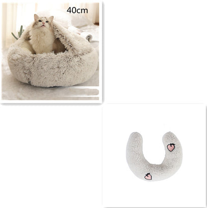 2 In 1 Dog And Cat Soft Long Plush Bed