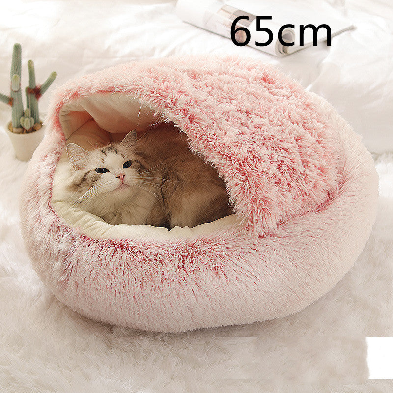 2 In 1 Dog And Cat Soft Long Plush Bed