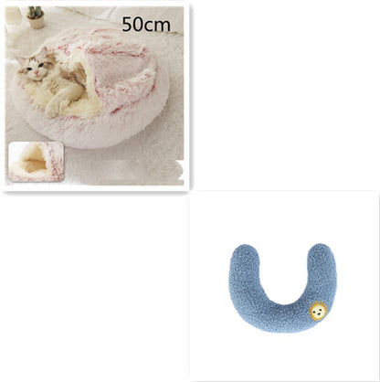 2 In 1 Dog And Cat Soft Long Plush Bed