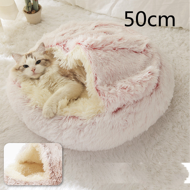 2 In 1 Dog And Cat Soft Long Plush Bed