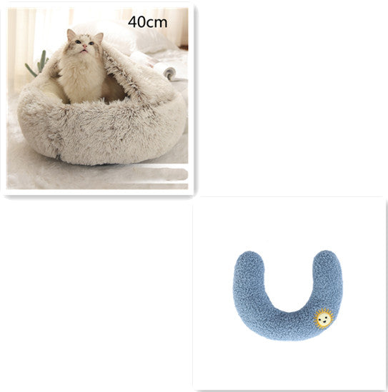 2 In 1 Dog And Cat Soft Long Plush Bed