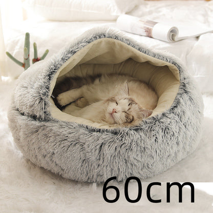 2 In 1 Dog And Cat Soft Long Plush Bed
