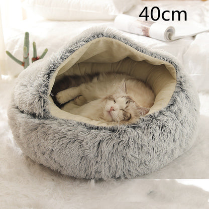 2 In 1 Dog And Cat Soft Long Plush Bed
