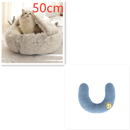 2 In 1 Dog And Cat Soft Long Plush Bed