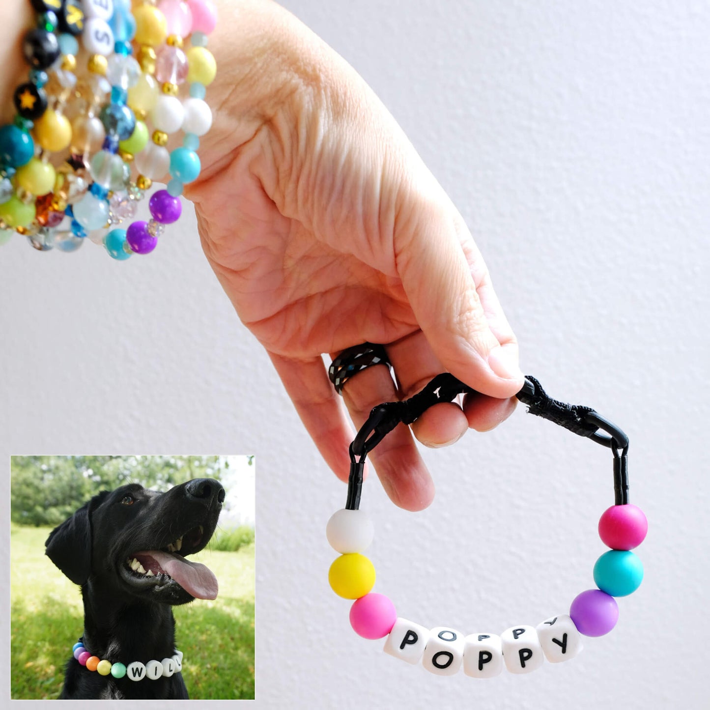 Custom Dog Collar With Bracelet Set