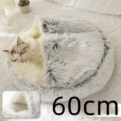 2 In 1 Dog And Cat Soft Long Plush Bed