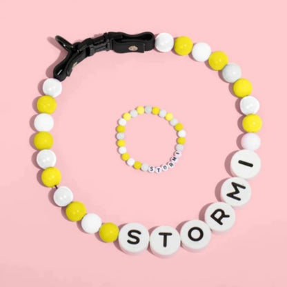 Custom Dog Collar With Bracelet Set