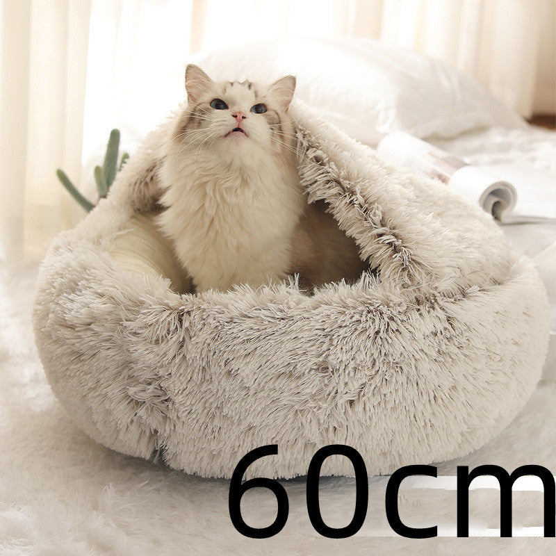 2 In 1 Dog And Cat Soft Long Plush Bed