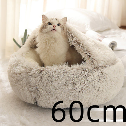 2 In 1 Dog And Cat Soft Long Plush Bed