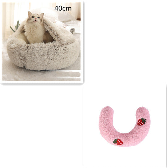 2 In 1 Dog And Cat Soft Long Plush Bed